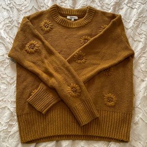 Madewell Flower Embroidered Pullover Sweater